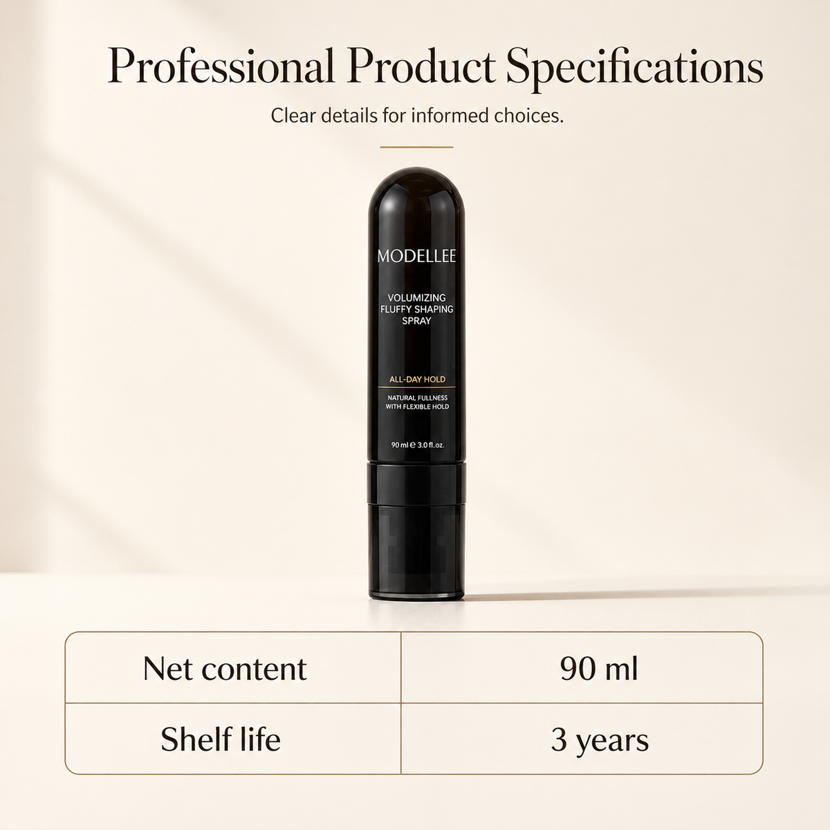 🍑 90ml Instant Volume Hair Spray — Root Lift, Fuller-Looking Hair, Long-Lasting Hold & Fresh Peach Scent ✨