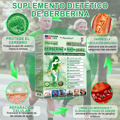 🔥[Registrado en la FDA y Certificado en Buenas Prácticas de Fabricación (GMP)] | Purlora® Maravilla Matutina · Berberina × NAD+ Parche de Nanomicroagujas Avanzado 10 en 1 🇺🇸 | Respaldado por la ciencia | Fórmula 10 en 1 | Resultados en 7 días ⏳