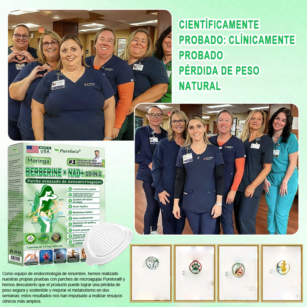 🔥[Registrado en la FDA y Certificado en Buenas Prácticas de Fabricación (GMP)] | Purlora® Maravilla Matutina · Berberina × NAD+ Parche de Nanomicroagujas Avanzado 10 en 1 🇺🇸 | Respaldado por la ciencia | Fórmula 10 en 1 | Resultados en 7 días ⏳