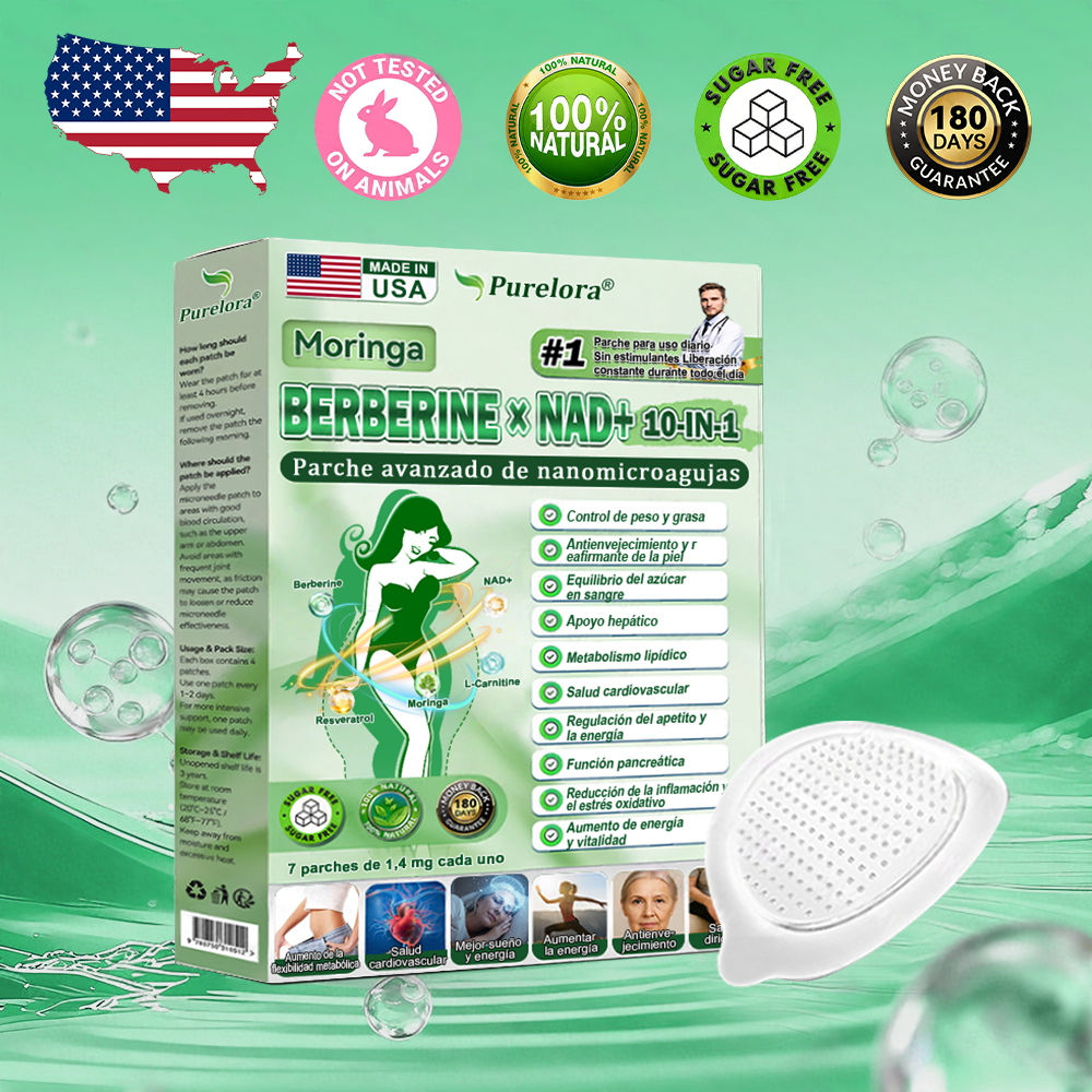 🔥[Registrado en la FDA y Certificado en Buenas Prácticas de Fabricación (GMP)] | Purlora® Maravilla Matutina · Berberina × NAD+ Parche de Nanomicroagujas Avanzado 10 en 1 🇺🇸 | Respaldado por la ciencia | Fórmula 10 en 1 | Resultados en 7 días ⏳