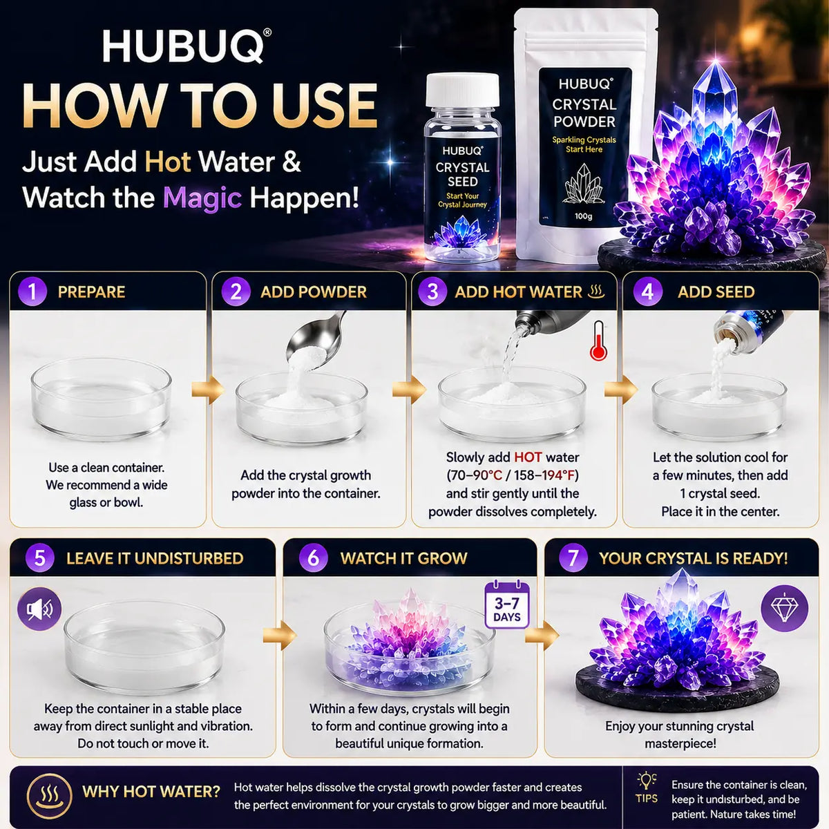 HUBUQ® Luxury Crystal Atelier – Premium Crystal Growth Powder