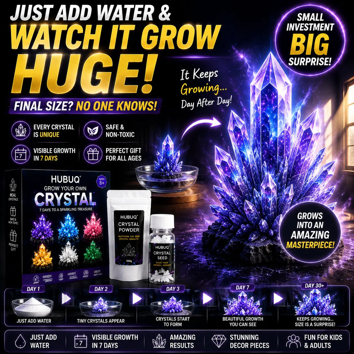 HUBUQ® Luxury Crystal Atelier – Premium Crystal Growth Powder