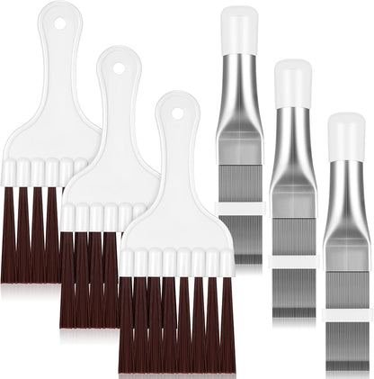 Boao Air Conditioner Condenser Fin Comb, Fin Cleaning Brush Air Conditioner Coil Cleaner Refrigerator Coil Cleaning Whisk Brush Evaporator Radiator Repair Tool(2 Pieces)