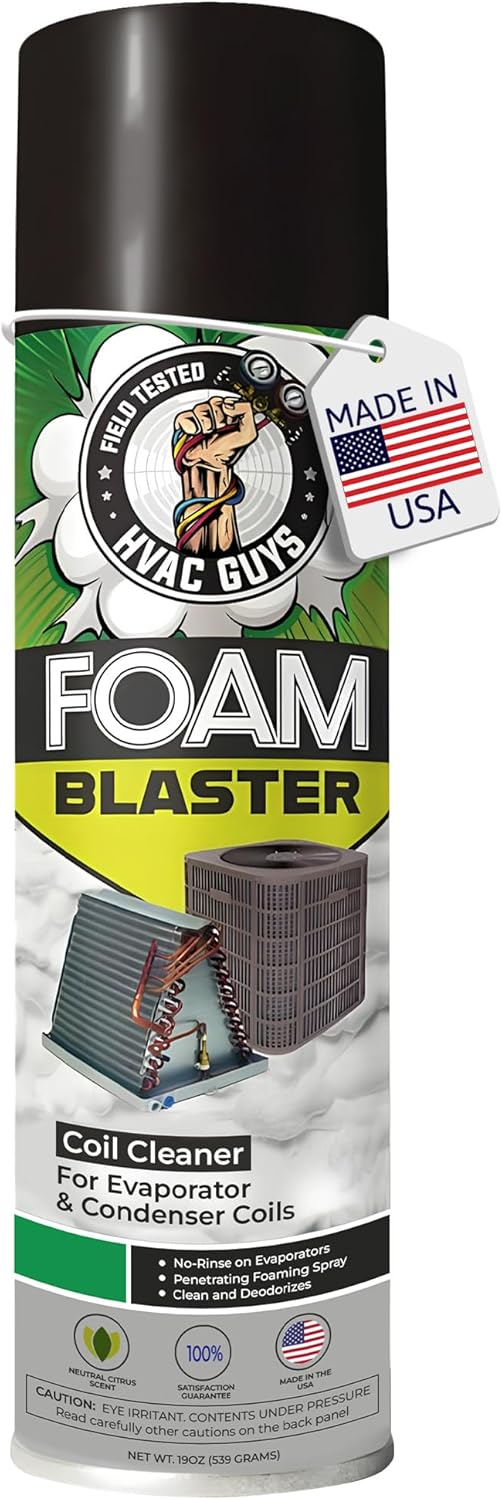 Leak Saver Foam Blaster AC Coil Cleaner Foam Spray | HVAC Coil Cleaner for AC Unit | Professional Deep-Penetrating Formula for Evaporator (No Rinse) & Condenser (Light Rinse)