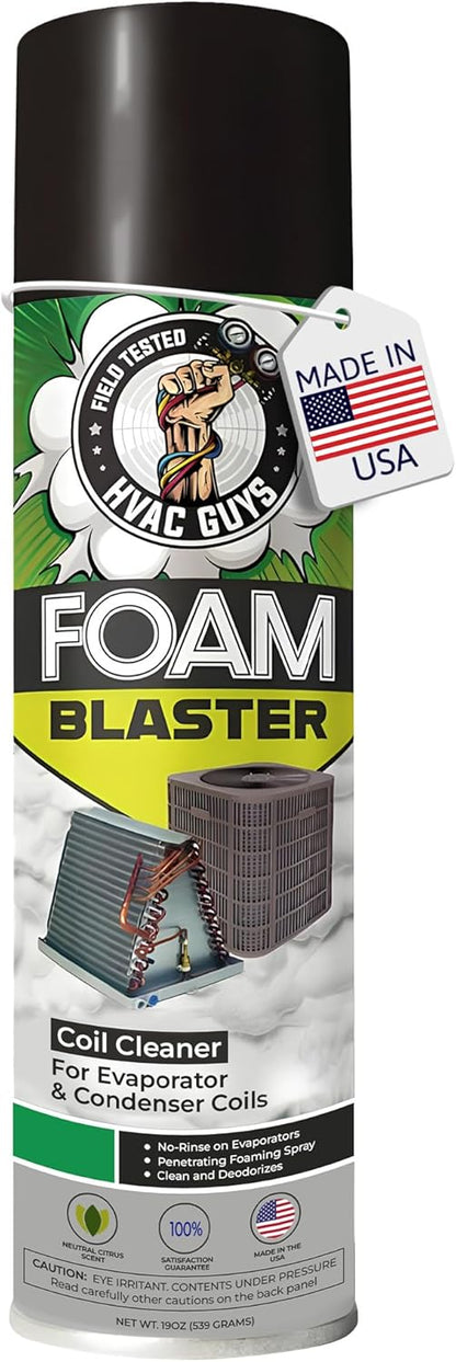 Leak Saver Foam Blaster AC Coil Cleaner Foam Spray | HVAC Coil Cleaner for AC Unit | Professional Deep-Penetrating Formula for Evaporator (No Rinse) & Condenser (Light Rinse)