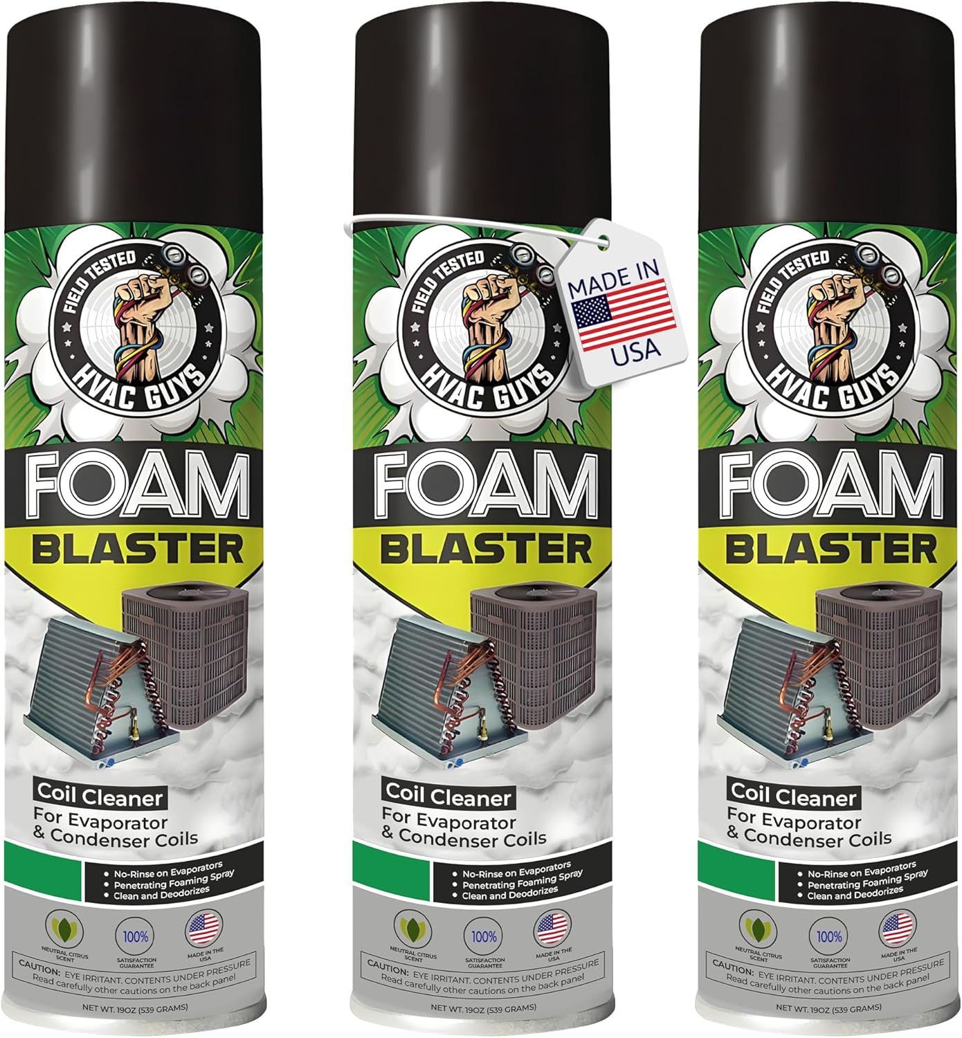 Leak Saver Foam Blaster AC Coil Cleaner Foam Spray | HVAC Coil Cleaner for AC Unit | Professional Deep-Penetrating Formula for Evaporator (No Rinse) & Condenser (Light Rinse)