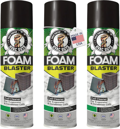 Leak Saver Foam Blaster AC Coil Cleaner Foam Spray | HVAC Coil Cleaner for AC Unit | Professional Deep-Penetrating Formula for Evaporator (No Rinse) & Condenser (Light Rinse)