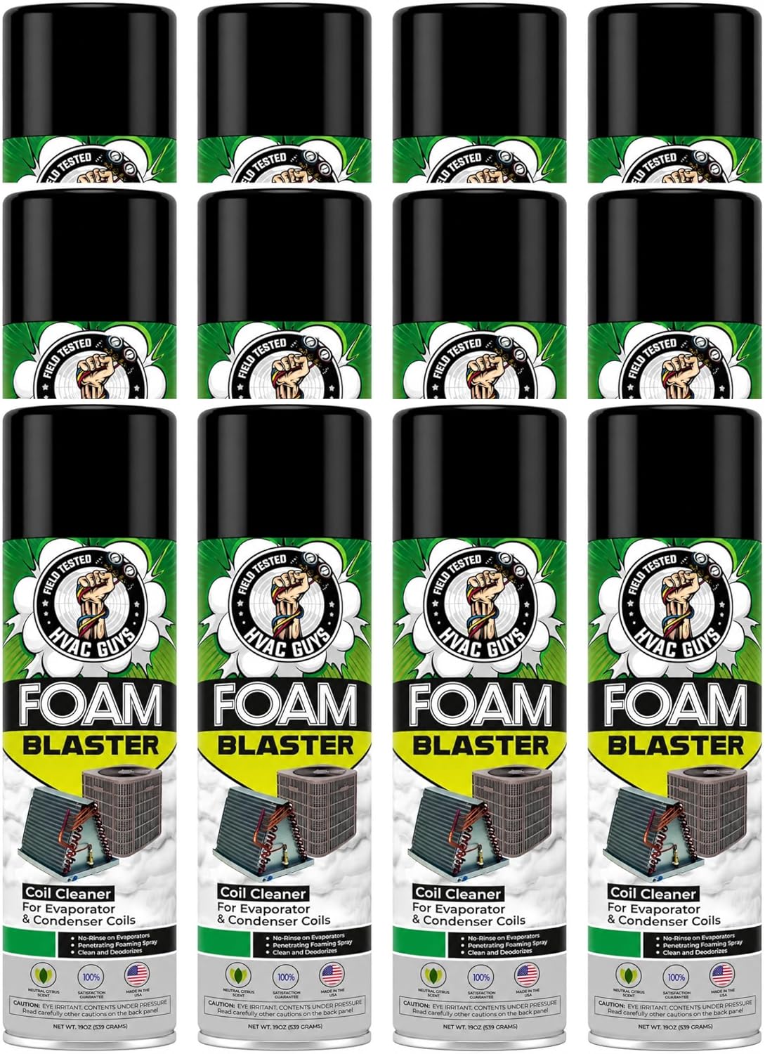 Leak Saver Foam Blaster AC Coil Cleaner Foam Spray | HVAC Coil Cleaner for AC Unit | Professional Deep-Penetrating Formula for Evaporator (No Rinse) & Condenser (Light Rinse)