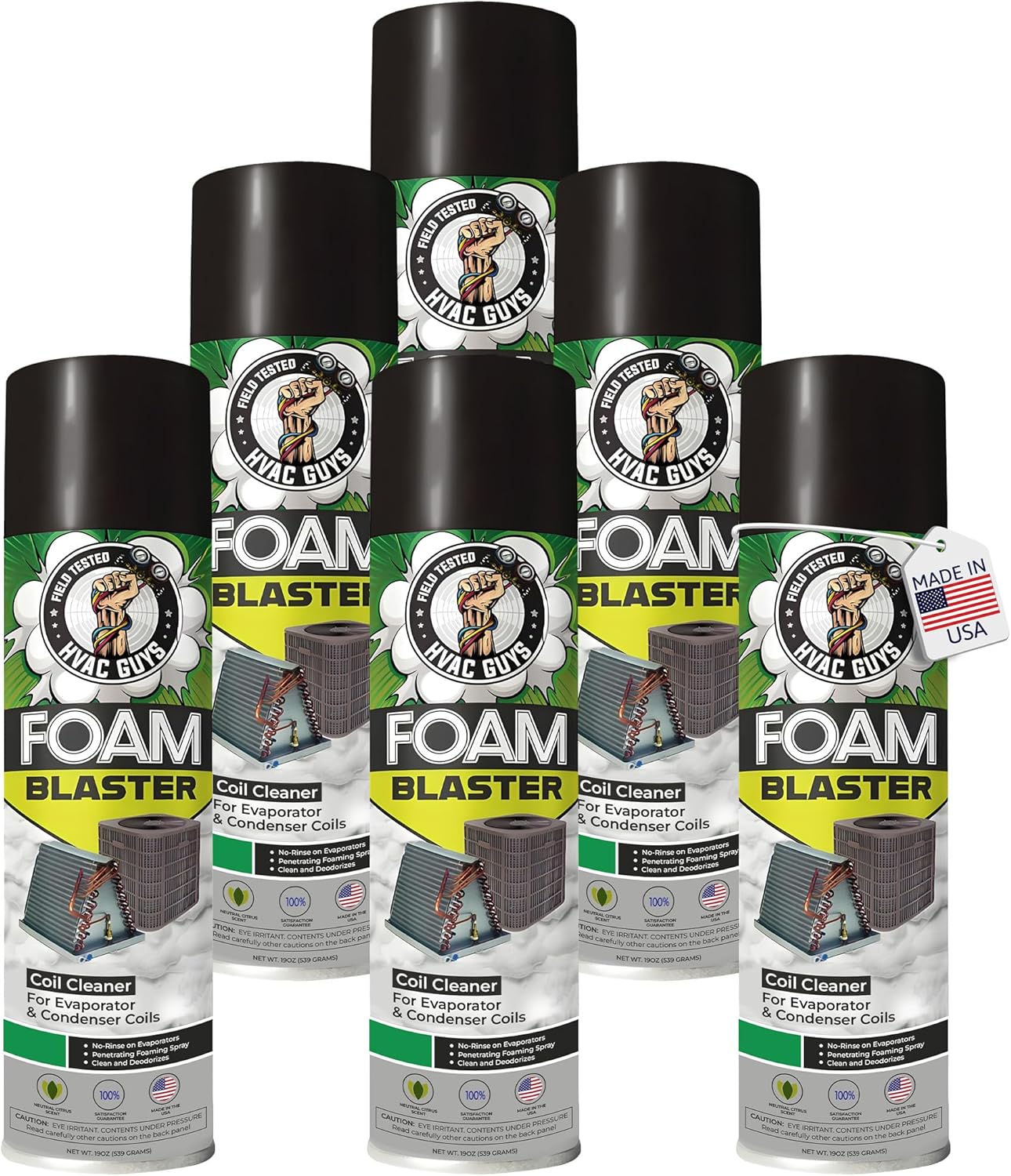Leak Saver Foam Blaster AC Coil Cleaner Foam Spray | HVAC Coil Cleaner for AC Unit | Professional Deep-Penetrating Formula for Evaporator (No Rinse) & Condenser (Light Rinse)