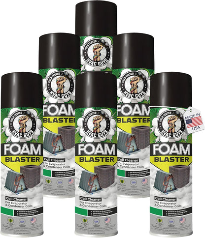 Leak Saver Foam Blaster AC Coil Cleaner Foam Spray | HVAC Coil Cleaner for AC Unit | Professional Deep-Penetrating Formula for Evaporator (No Rinse) & Condenser (Light Rinse)