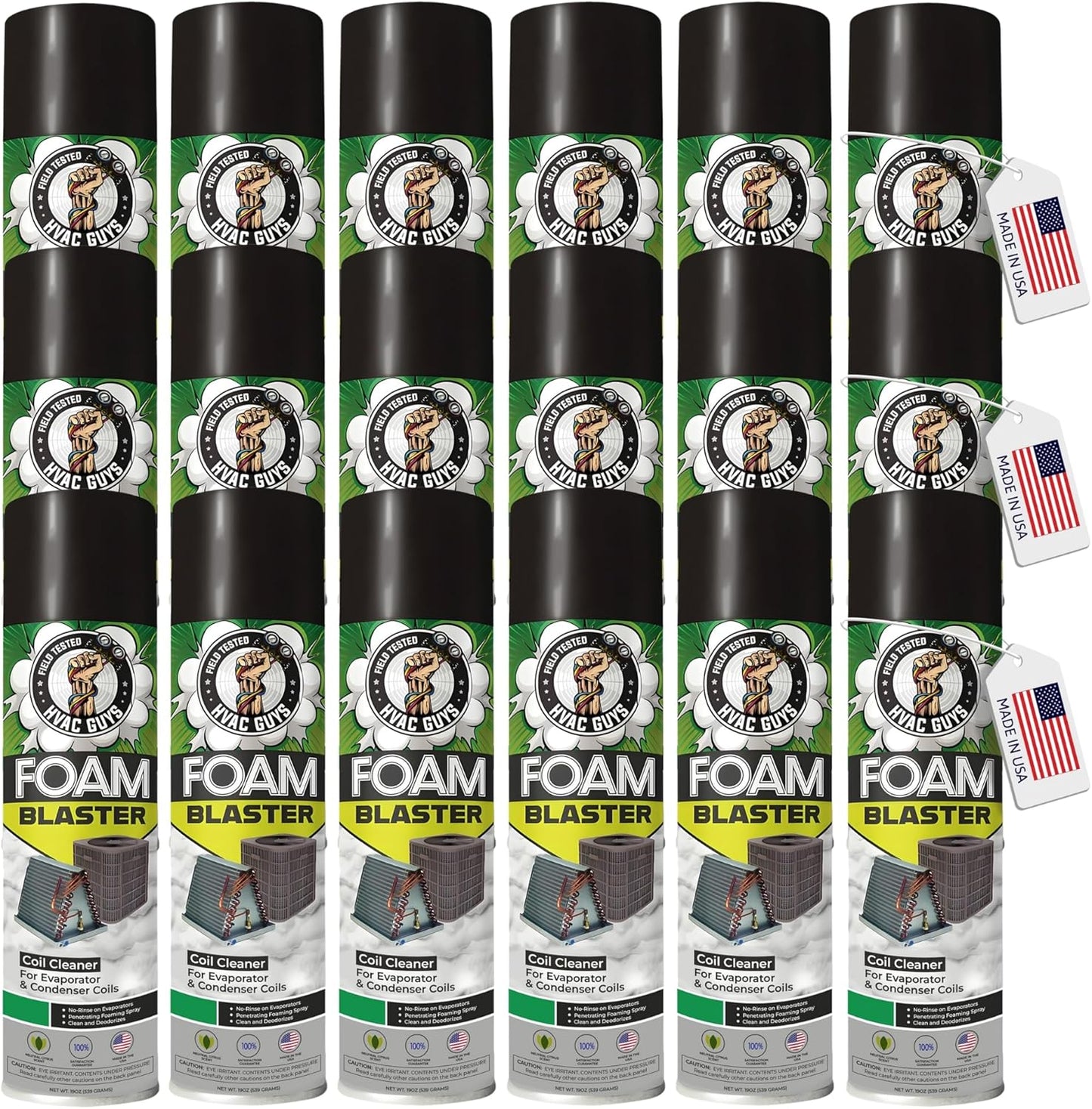 Leak Saver Foam Blaster AC Coil Cleaner Foam Spray | HVAC Coil Cleaner for AC Unit | Professional Deep-Penetrating Formula for Evaporator (No Rinse) & Condenser (Light Rinse)