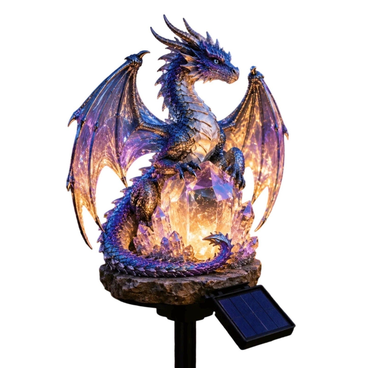 ✨LAST DAY 50% OFF🐉💥Solar Dragon Garden Statue Light – Golden Ember Fantasy Outdoor Decor